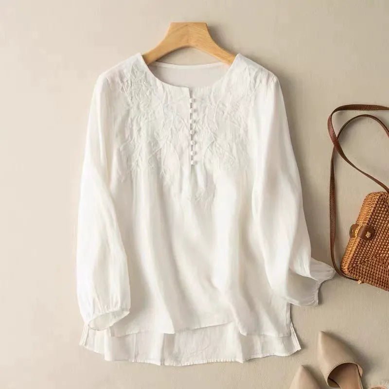 FeatherFit Blouse™ — Feel Effortless Elegance and Stay Cool All Day Long (White XS) - | Zavonix