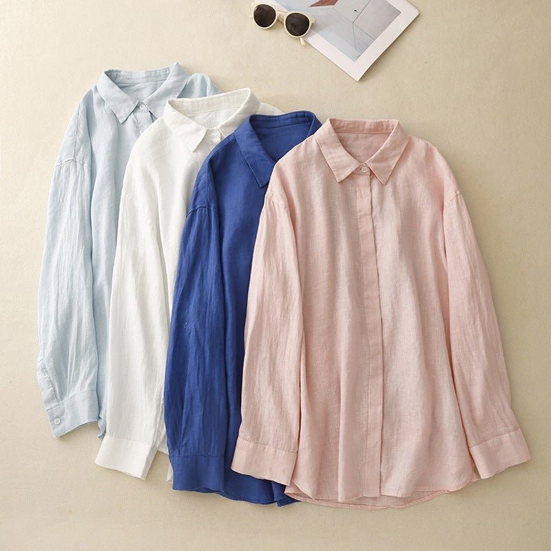 FeatherFlex™ Linen Shirt — Stay Cool and Sharp from Dawn to Dusk (White XS) - | Zavonix