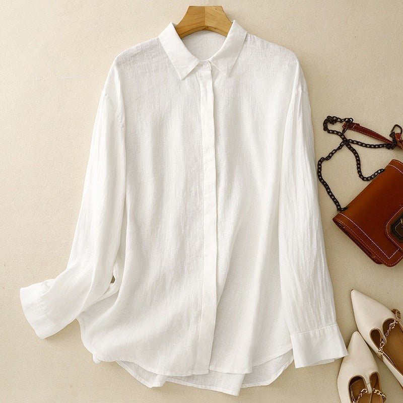 FeatherFlex™ Linen Shirt — Stay Cool and Sharp from Dawn to Dusk (White XS) - | Zavonix