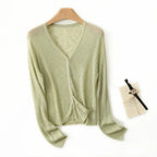 FeatherLite Wool Cardigan™ — Command Respect with Every Effortless Layer and Cloud - Like Comfort (Green XS) - | Zavonix