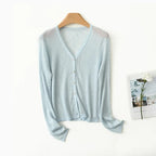 FeatherLite Wool Cardigan™ — Command Respect with Every Effortless Layer and Cloud - Like Comfort (Sky XS) - | Zavonix