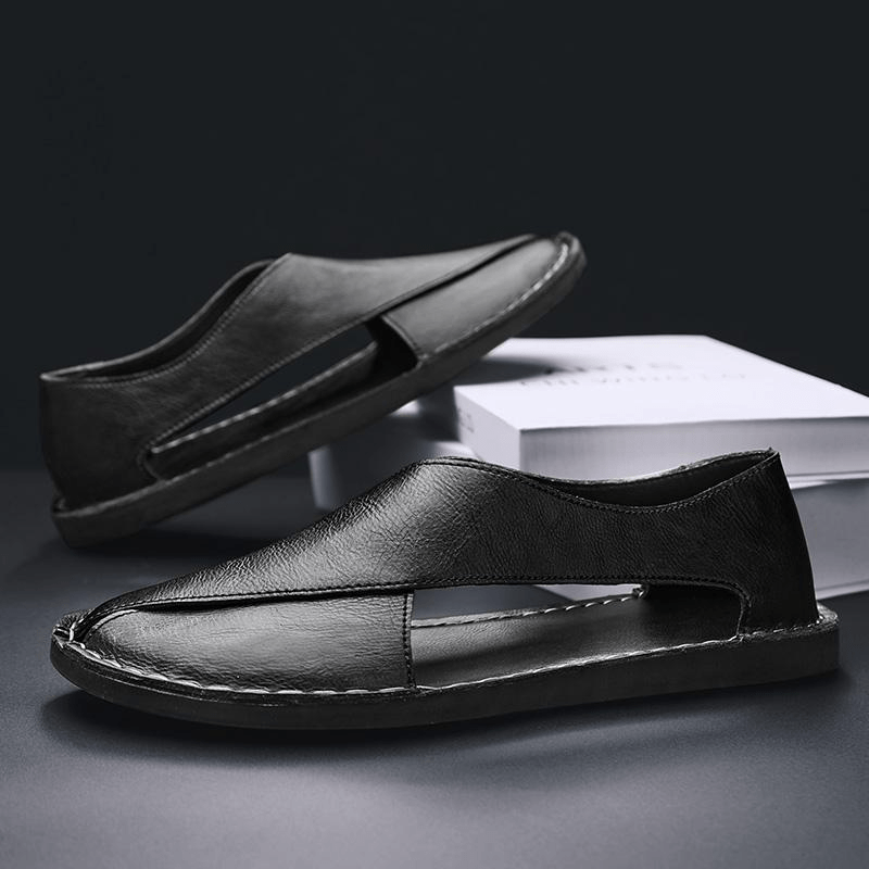 Fernando Leather Sandals (Black 5) - | Zavonix