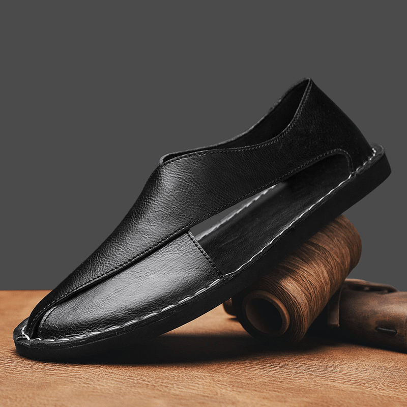 Fernando Leather Sandals (Black 5) - | Zavonix