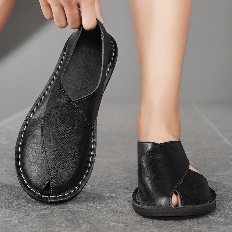 Fernando Leather Sandals (Black 5) - | Zavonix