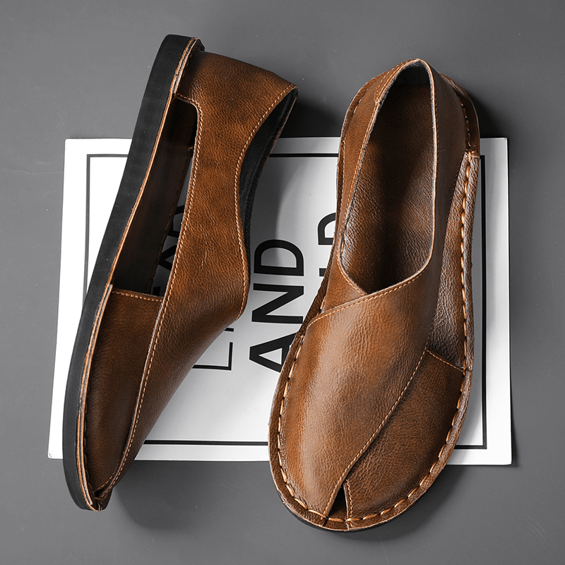 Fernando Leather Sandals (Brown 5) - | Zavonix