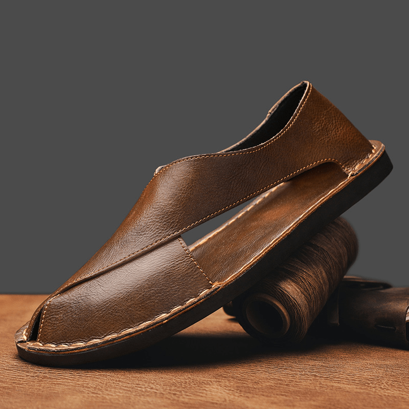 Fernando Leather Sandals (Brown 5) - | Zavonix