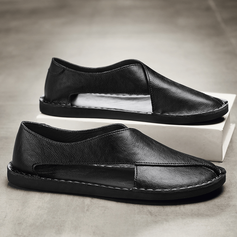 Fernando Leather Sandals (Black 5) - | Zavonix