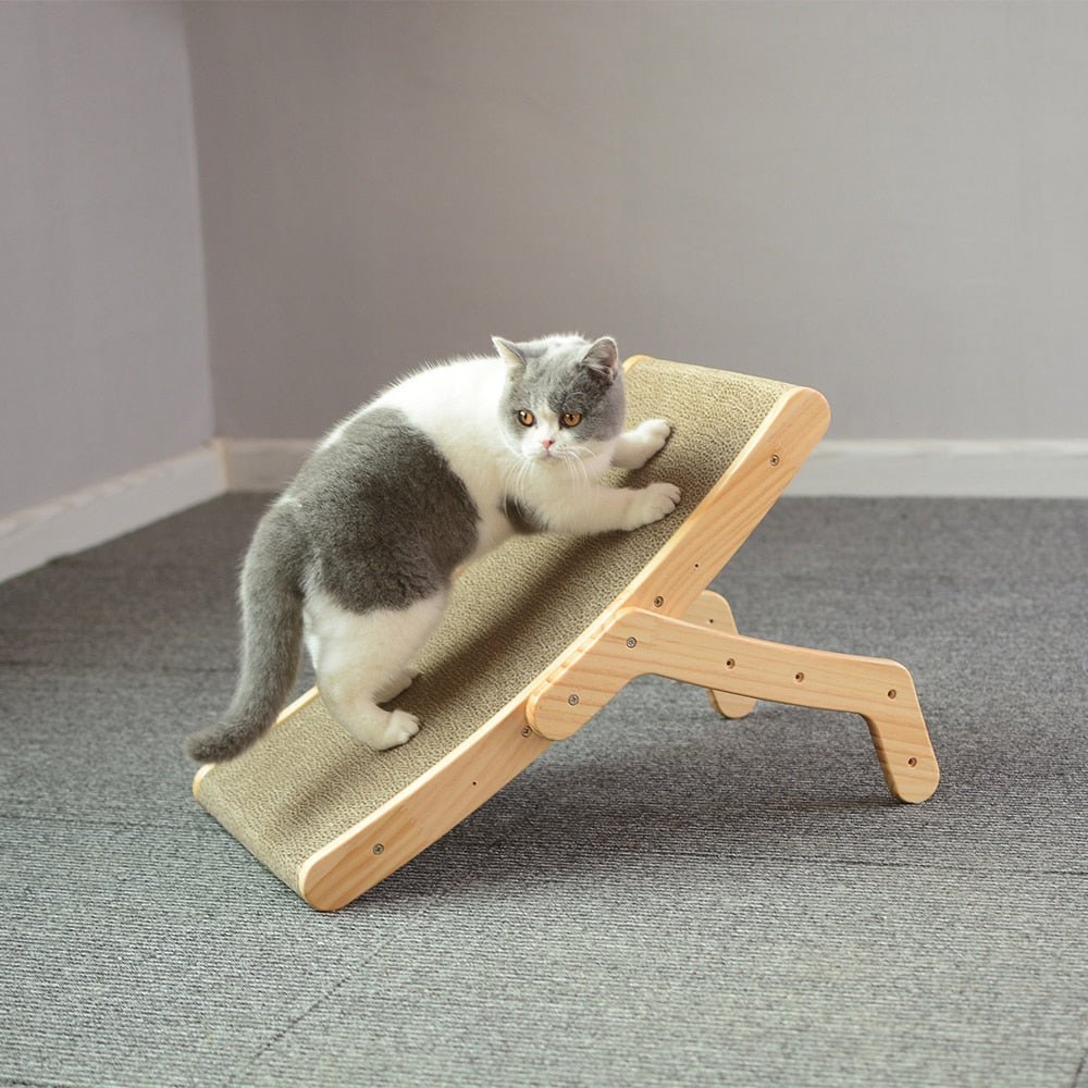 Felinora — 3-in-1 Wooden Cat Lounge Bed with Scratching Post
