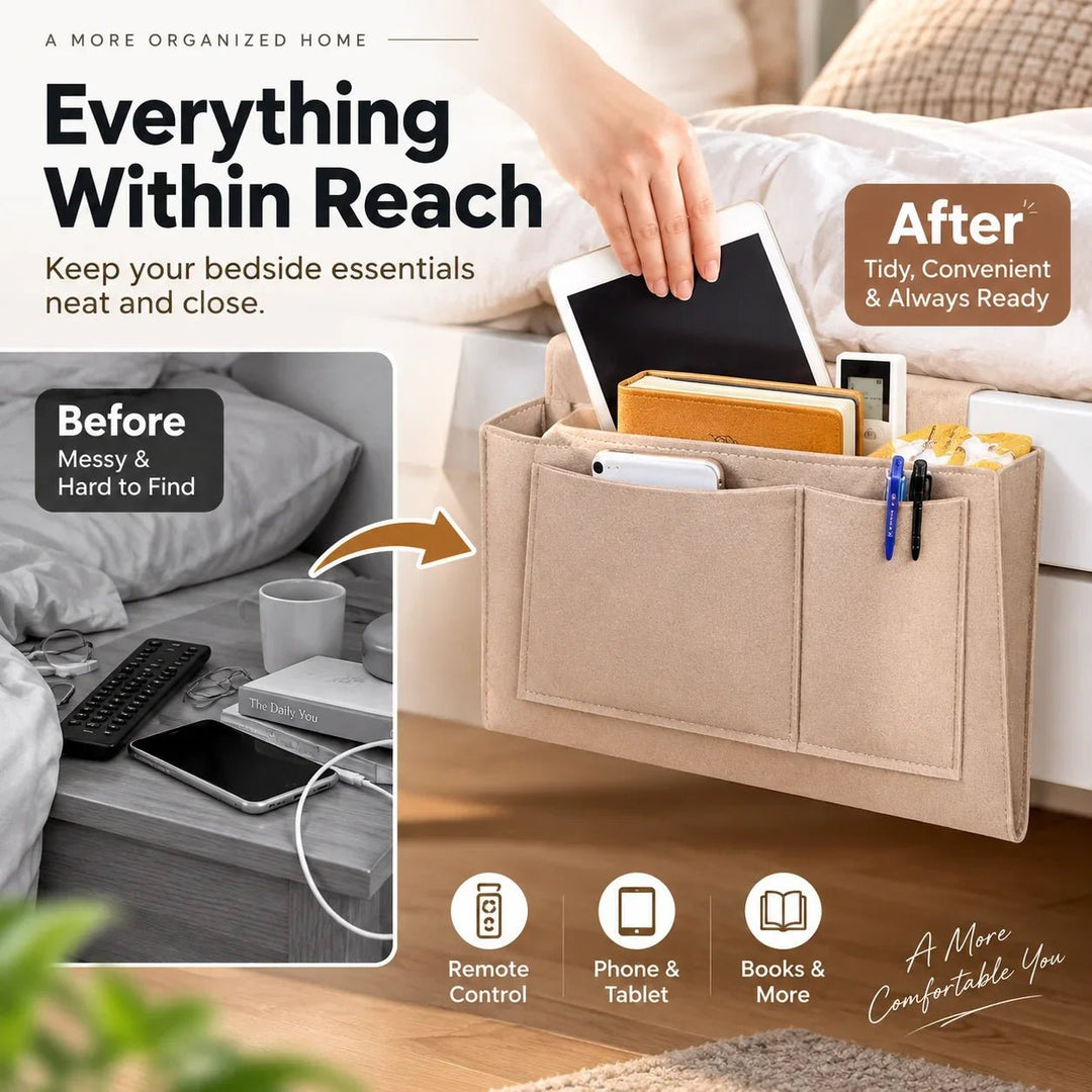 Felt Bedside Pocket Organizer Product Image 01