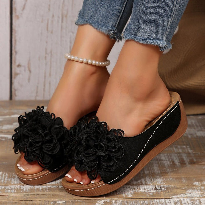 Fernvale Flower Accent Wedge Sandals Product Image 01