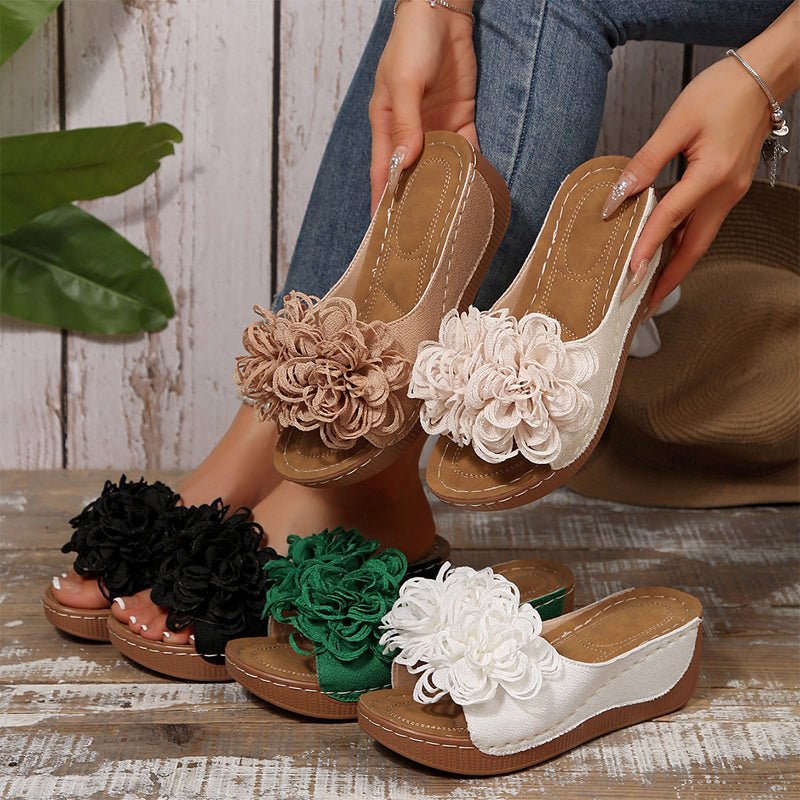 Fernvale Flower Accent Wedge Sandals Product Image 02