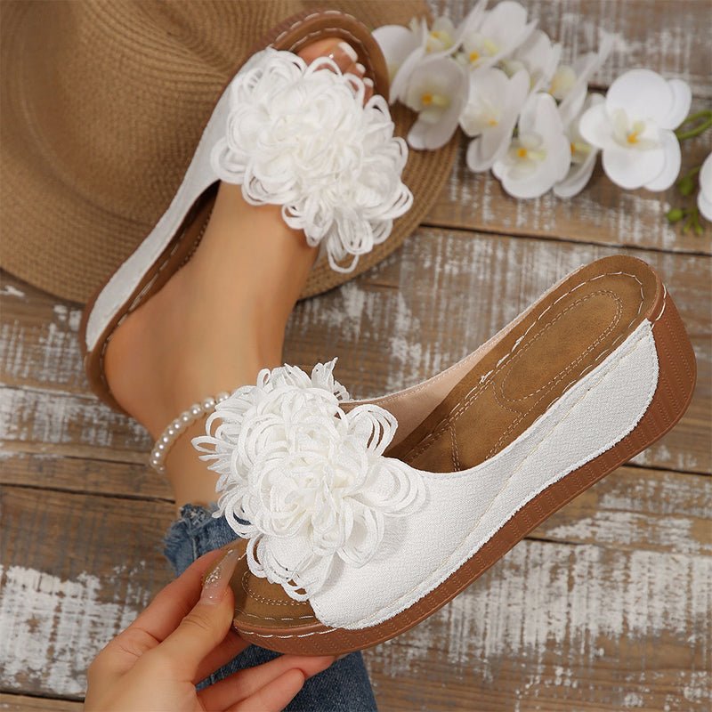 Fernvale Flower Accent Wedge Sandals Product Image 04