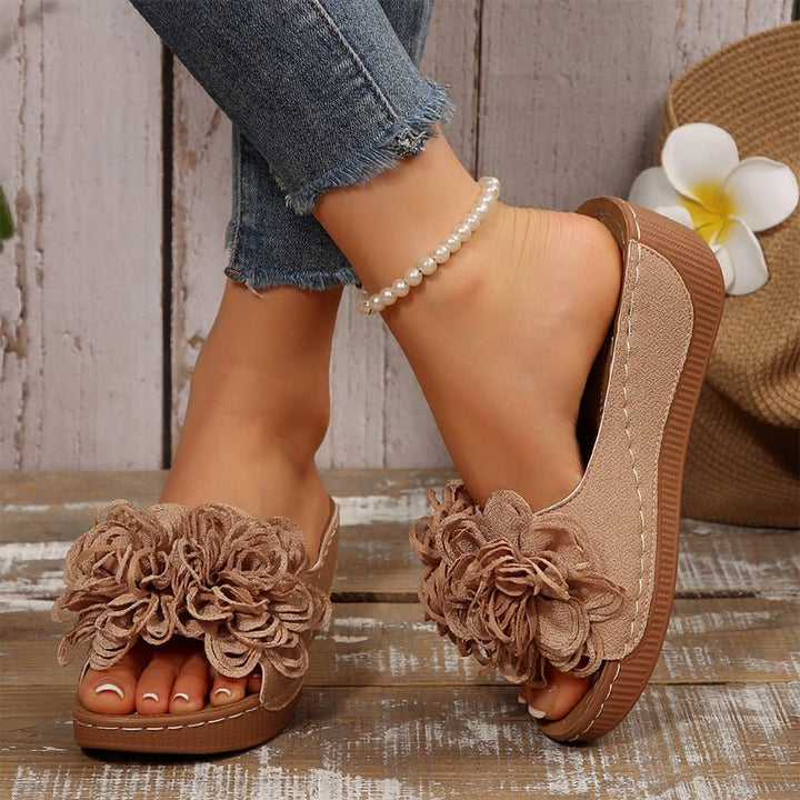 Fernvale Flower Accent Wedge Sandals Product Image 08