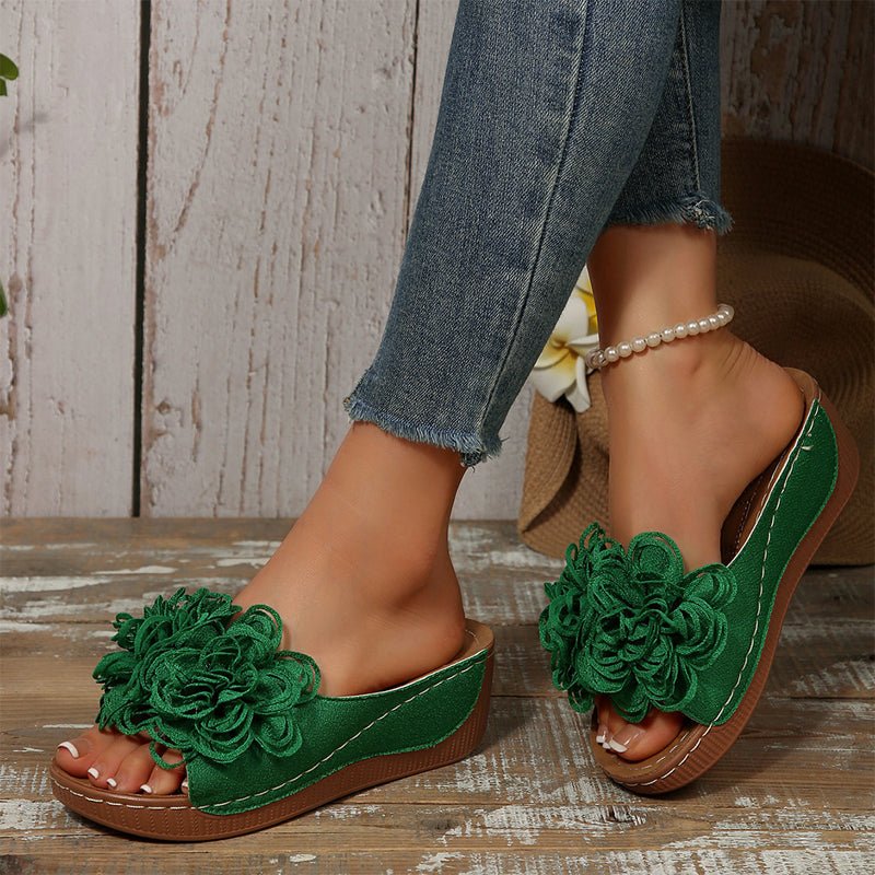 Fernvale Flower Accent Wedge Sandals Product Image 09