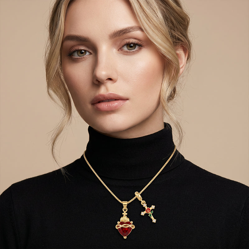 Fervor Heart Cross Pendant Necklace Product Image 03