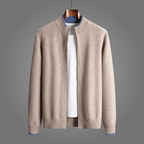 Fiero — 100% Cashmere Jacket with Contrasting Neck Detail (Camel S) - | Zavonix