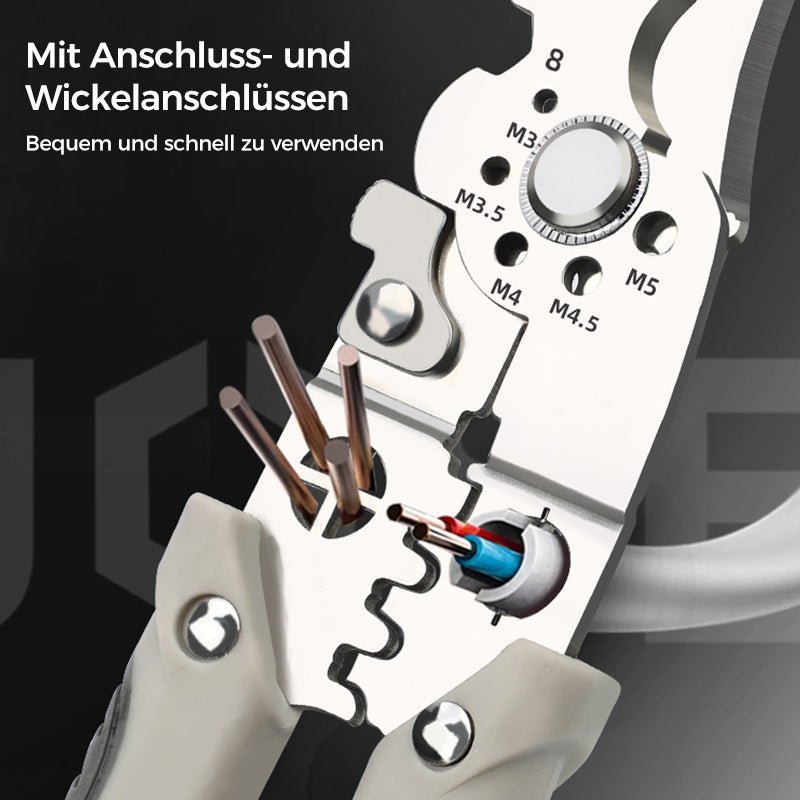 Filo Wire Tool | 3-in-1 Wire Stripper, Cutter, Crimper - Durable Carbon Steel