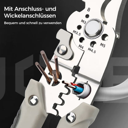 Filo Wire Tool | 3-in-1 Wire Stripper, Cutter, Crimper - Durable Carbon Steel