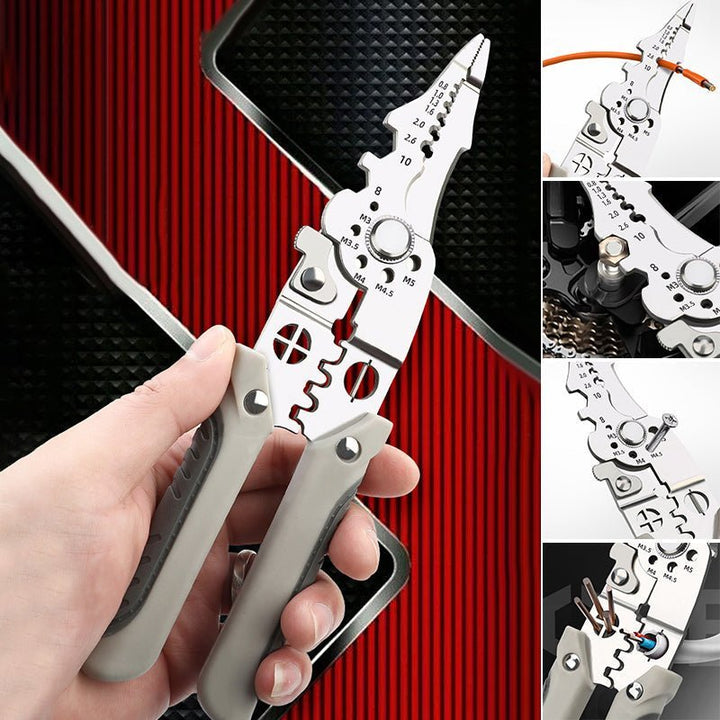 Filo Wire Tool | 3-in-1 Wire Stripper, Cutter, Crimper - Durable Carbon Steel