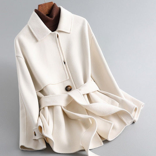 FineMerra Wool Coat (Cream XS) - | Zavonix