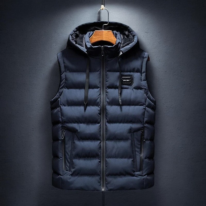 Finnor Lightweight Insulated Hooded Vest with Adjustable Fit (Blue XS) - | Zavonix