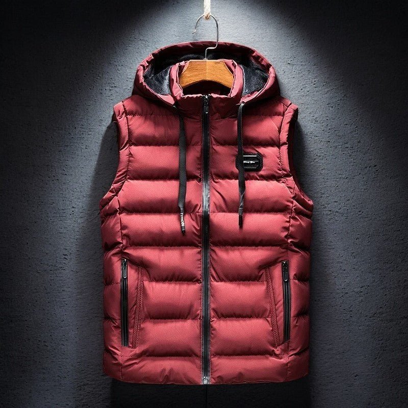 Finnor Lightweight Insulated Hooded Vest with Adjustable Fit (Red XS) - | Zavonix