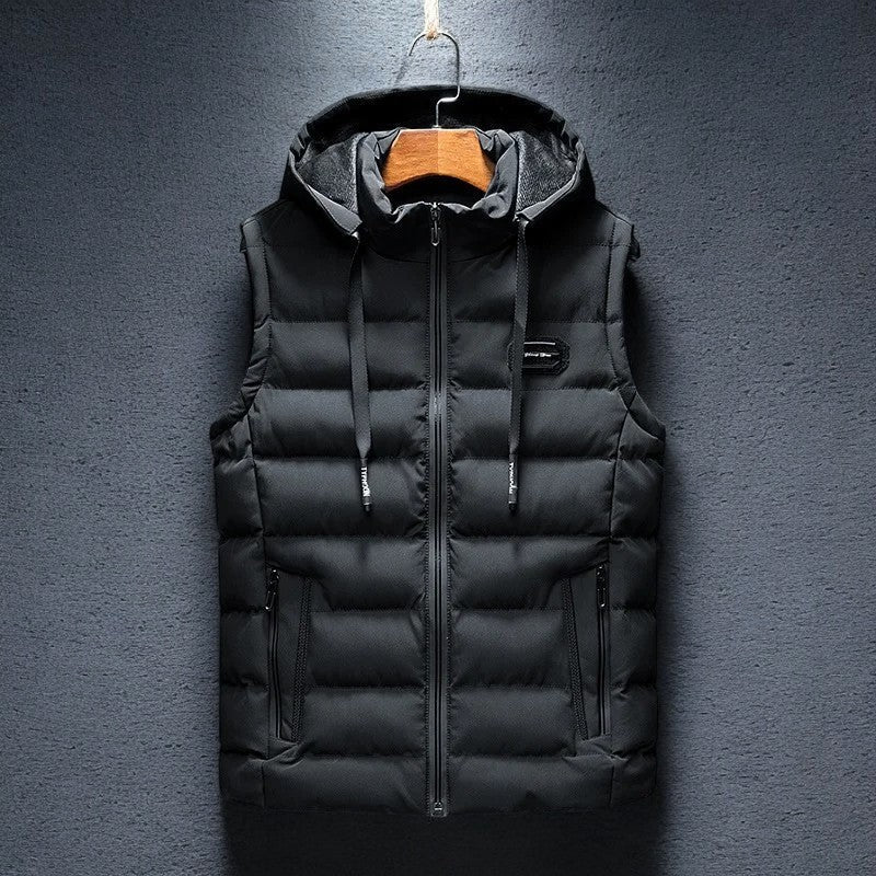 Finnor Lightweight Insulated Hooded Vest with Adjustable Fit (Black XS) - | Zavonix