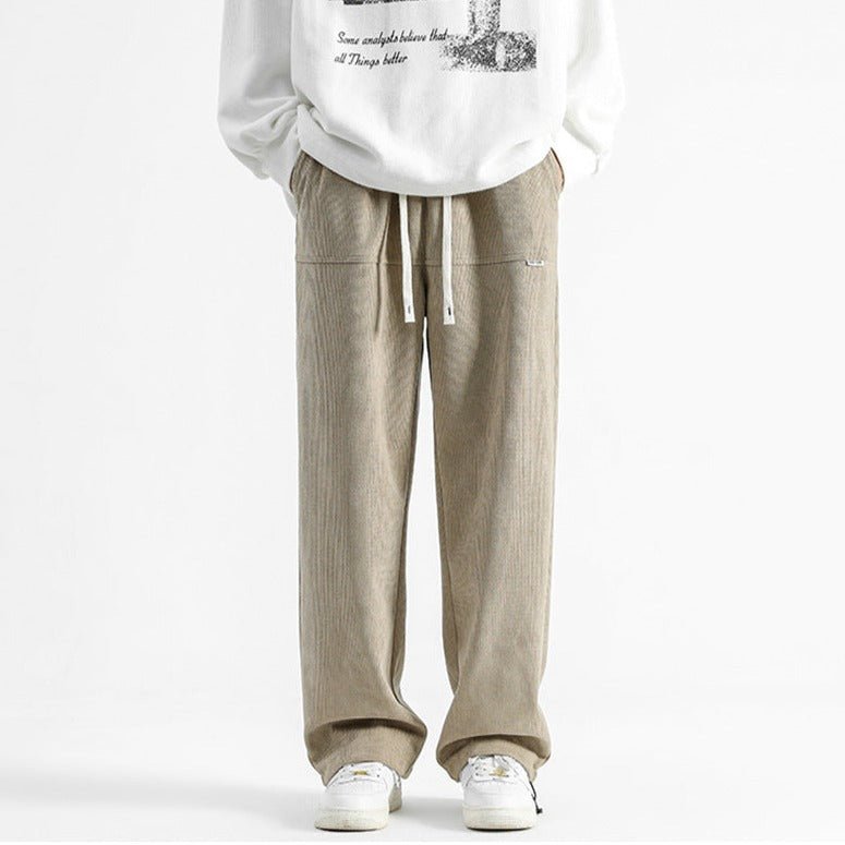 Fintor — Breathable Corduroy Pants with Adjustable Waist for Comfort (Grey 3XL) - | Zavonix