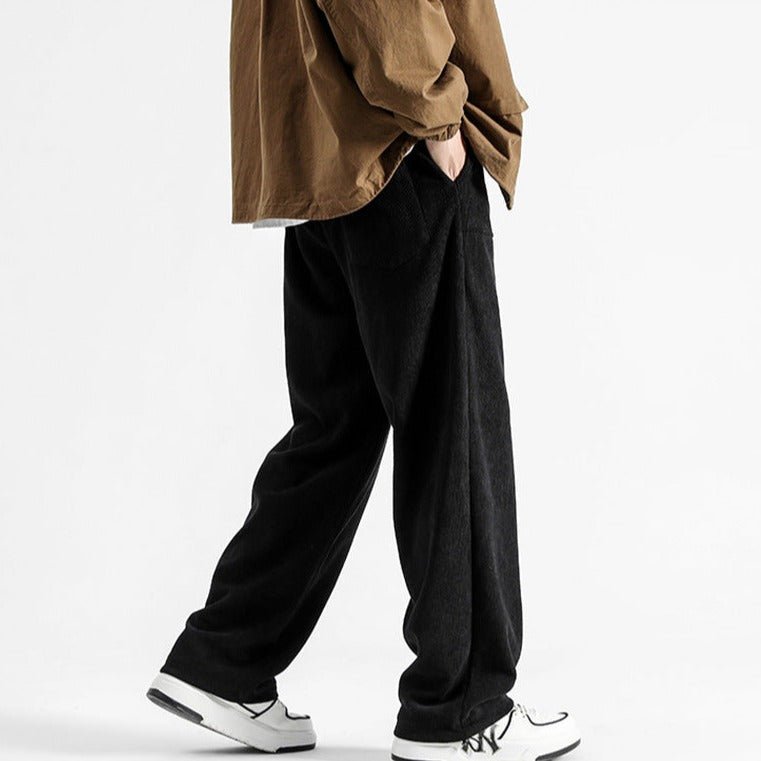 Fintor — Breathable Corduroy Pants with Adjustable Waist for Comfort (Coffee 3XL) - | Zavonix