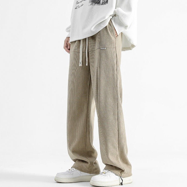 Fintor — Breathable Corduroy Pants with Adjustable Waist for Comfort (Khaki 3XL) - | Zavonix