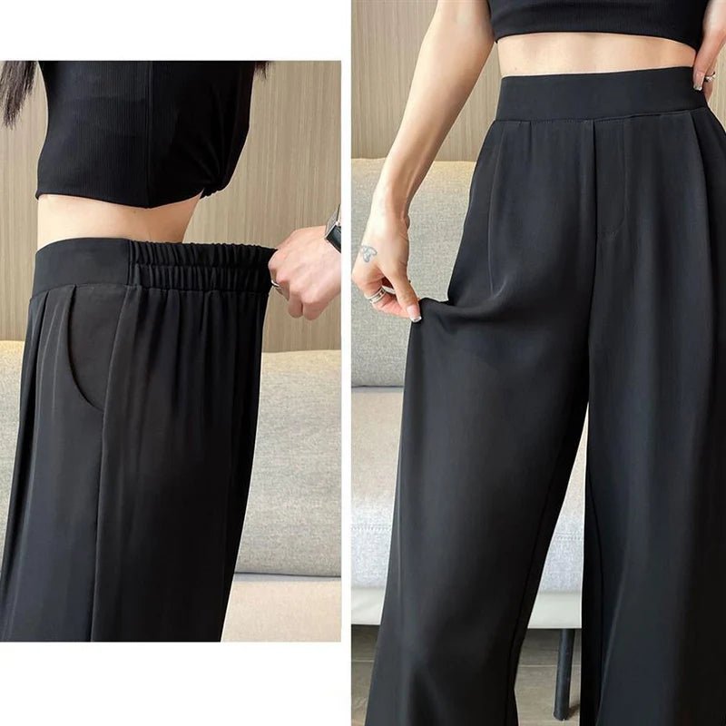 "Flow" High Waist Trousers (Gray S) - | Zavonix
