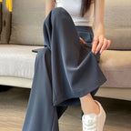 "Flow" High Waist Trousers (Gray S) - | Zavonix