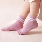 Five - Finger Cotton Blend Socks — Breathable Odor - Resistant Comfort (1 Pair pink EU 35 - 39) - | Zavonix