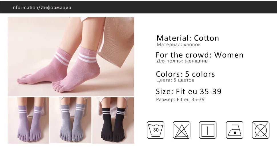 Five - Finger Cotton Blend Socks — Breathable Odor - Resistant Comfort (1 Pair pink EU 35 - 39) - | Zavonix