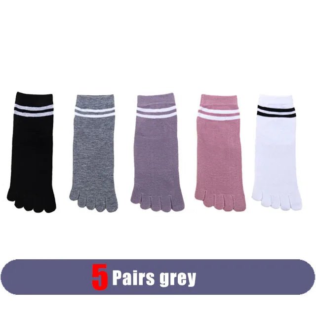 Five - Finger Cotton Blend Socks — Breathable Odor - Resistant Comfort (5 Pairs Mixed EU 35 - 39) - | Zavonix