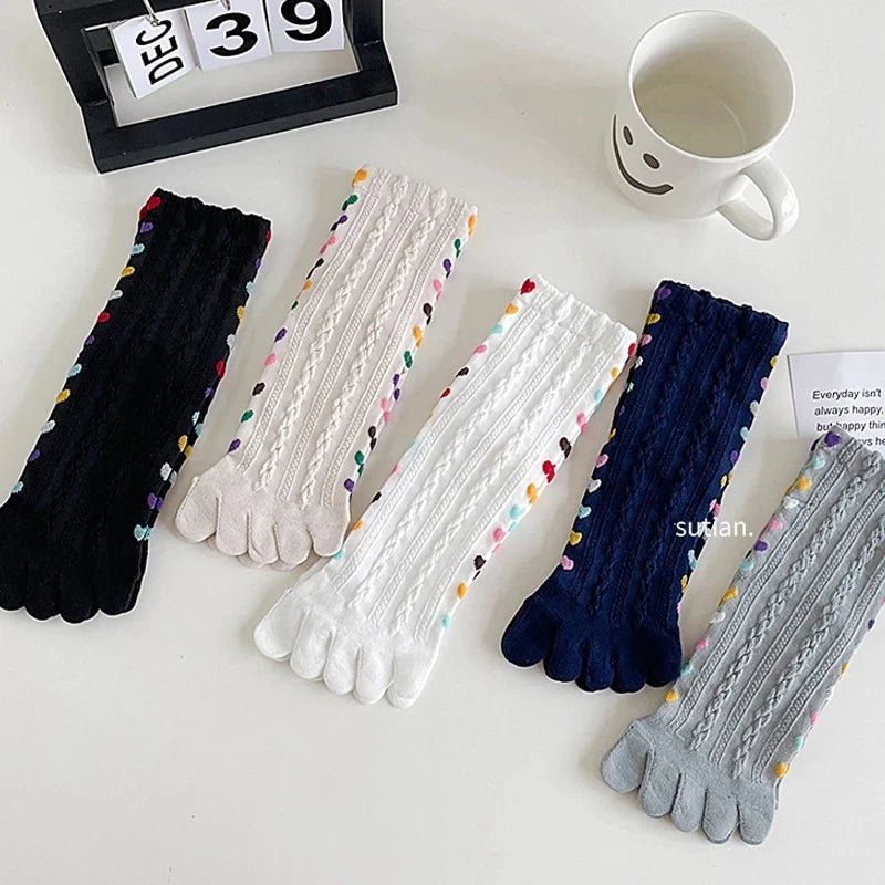Five - Toe Cotton Blend Socks — Breathable Mid - Crew with Odor Defense (black EU35 - 39) - | Zavonix