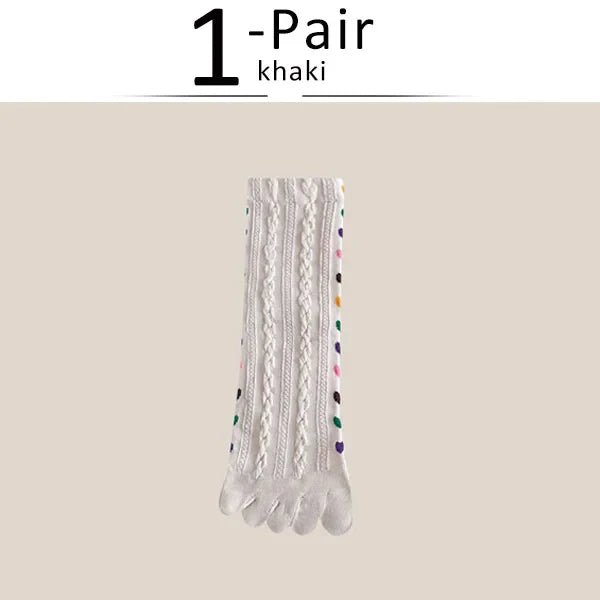 Five - Toe Cotton Blend Socks — Breathable Mid - Crew with Odor Defense (GRAY EU35 - 39) - | Zavonix