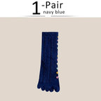 Five - Toe Cotton Blend Socks — Breathable Mid - Crew with Odor Defense (DEEP BLUE EU35 - 39) - | Zavonix