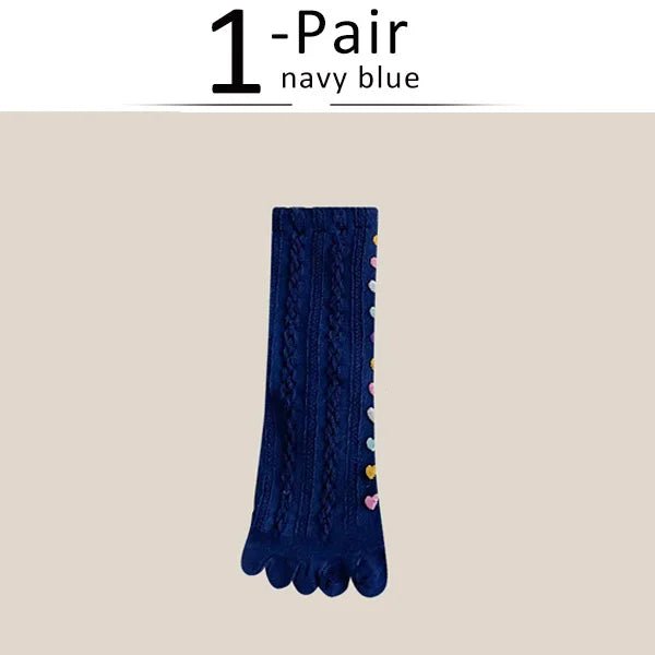 Five - Toe Cotton Blend Socks — Breathable Mid - Crew with Odor Defense (DEEP BLUE EU35 - 39) - | Zavonix