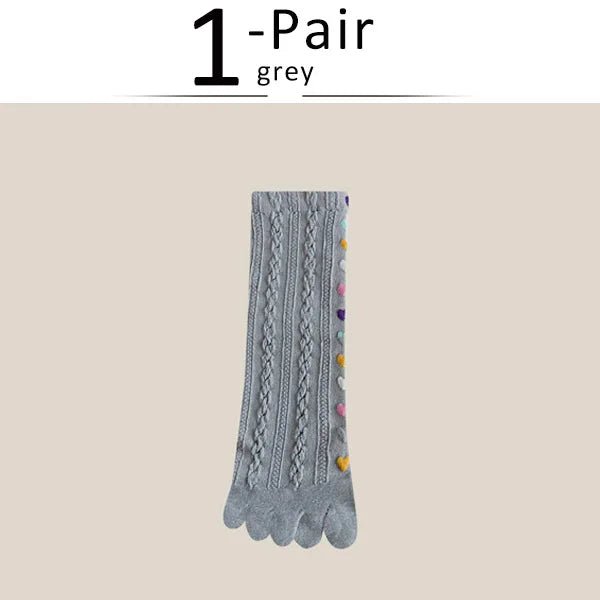 Five - Toe Cotton Blend Socks — Breathable Mid - Crew with Odor Defense (GRAY EU35 - 39) - | Zavonix