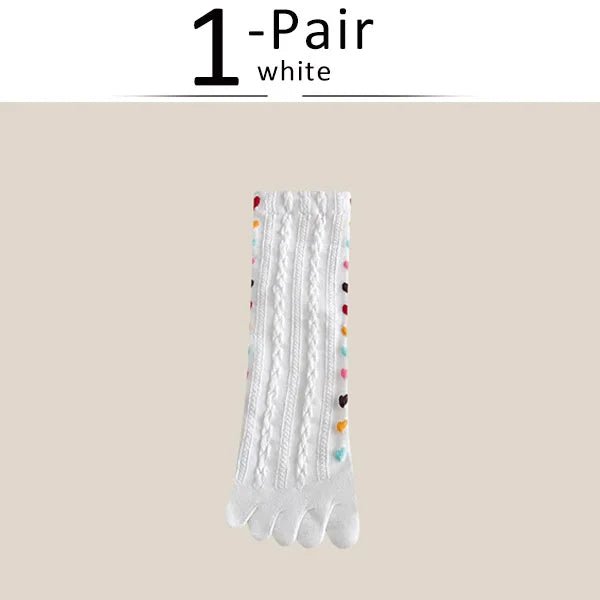Five - Toe Cotton Blend Socks — Breathable Mid - Crew with Odor Defense (WHITE EU35 - 39) - | Zavonix