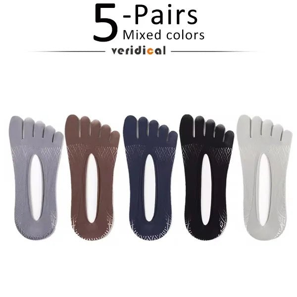 Five - Toe Flex Socks — Breathable Low - Profile Casual Socks for Men (5 Pairs Mixed ) - | Zavonix