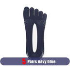 Five - Toe Flex Socks — Breathable Low - Profile Casual Socks for Men (5 Pairs navy blue ) - | Zavonix