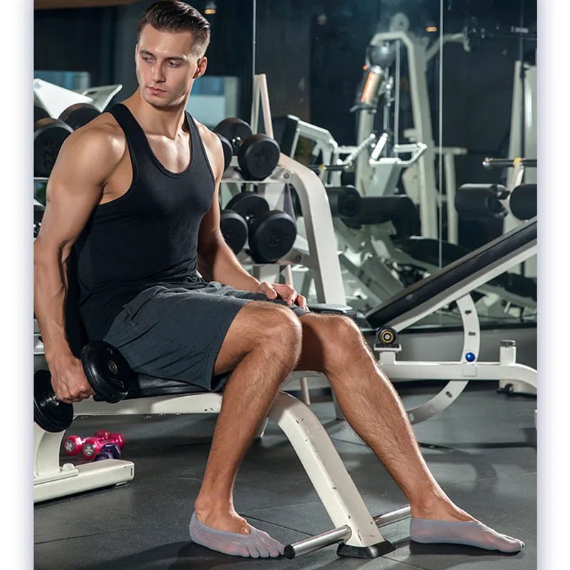 Five - Toe Flex Socks — Breathable Low - Profile Casual Socks for Men (5 Pairs navy blue ) - | Zavonix