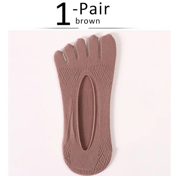 Five - Toe Flex Socks — Breathable Low - Profile Casual Socks for Men (Brown ) - | Zavonix