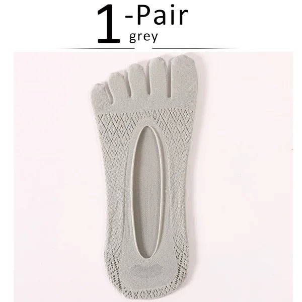 Five - Toe Flex Socks — Breathable Low - Profile Casual Socks for Men (GRAY ) - | Zavonix