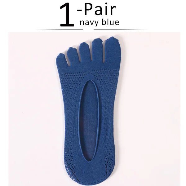 Five - Toe Flex Socks — Breathable Low - Profile Casual Socks for Men (navy blue ) - | Zavonix