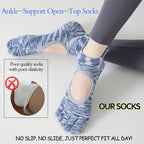 Five - Toe Grip Socks — Anti - Slip Breathable Yoga Socks with Odor Control (blue EU34 - 49 US4.5 - 8) - | Zavonix