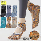 Five - Toe Grip Socks — Anti - Slip Breathable Yoga Socks with Odor Control (blue EU34 - 49 US4.5 - 8) - | Zavonix