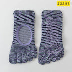Five - Toe Grip Socks — Anti - Slip Breathable Yoga Socks with Odor Control (blue EU34 - 49 US4.5 - 8) - | Zavonix